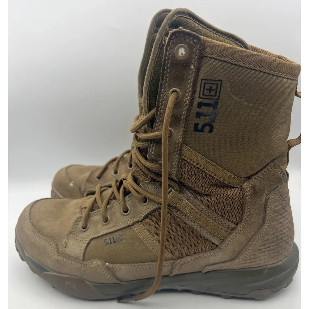 5.11 Tactical A/T 8 Boots Mens 11 Dark Coyote Brown Military Combat Hiking